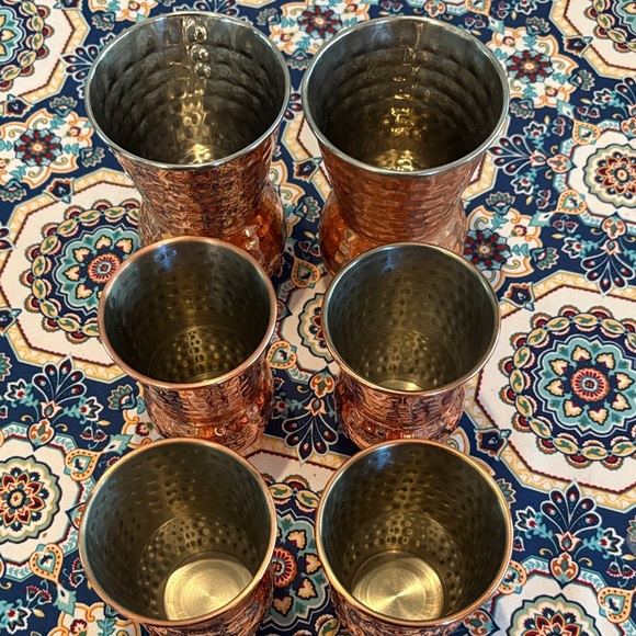 Hammered Copper Bar Glass Set - Picture 2 of 5